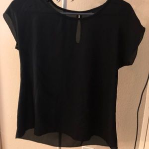 Sheer, black, key hole blouse